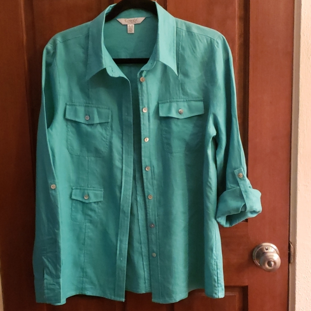 Conrad C Collection 100% Linen Blouse
